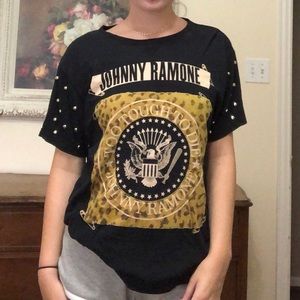 Detailed Graphic Tee with Cut our on back